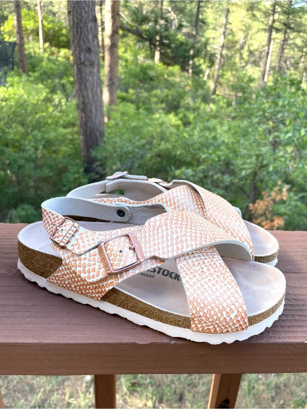 Birkenstock Tulum Mermaid Cream Metallic Backstrap Sandals (Regular Fit) Sz 36 - Picture 6 of 7